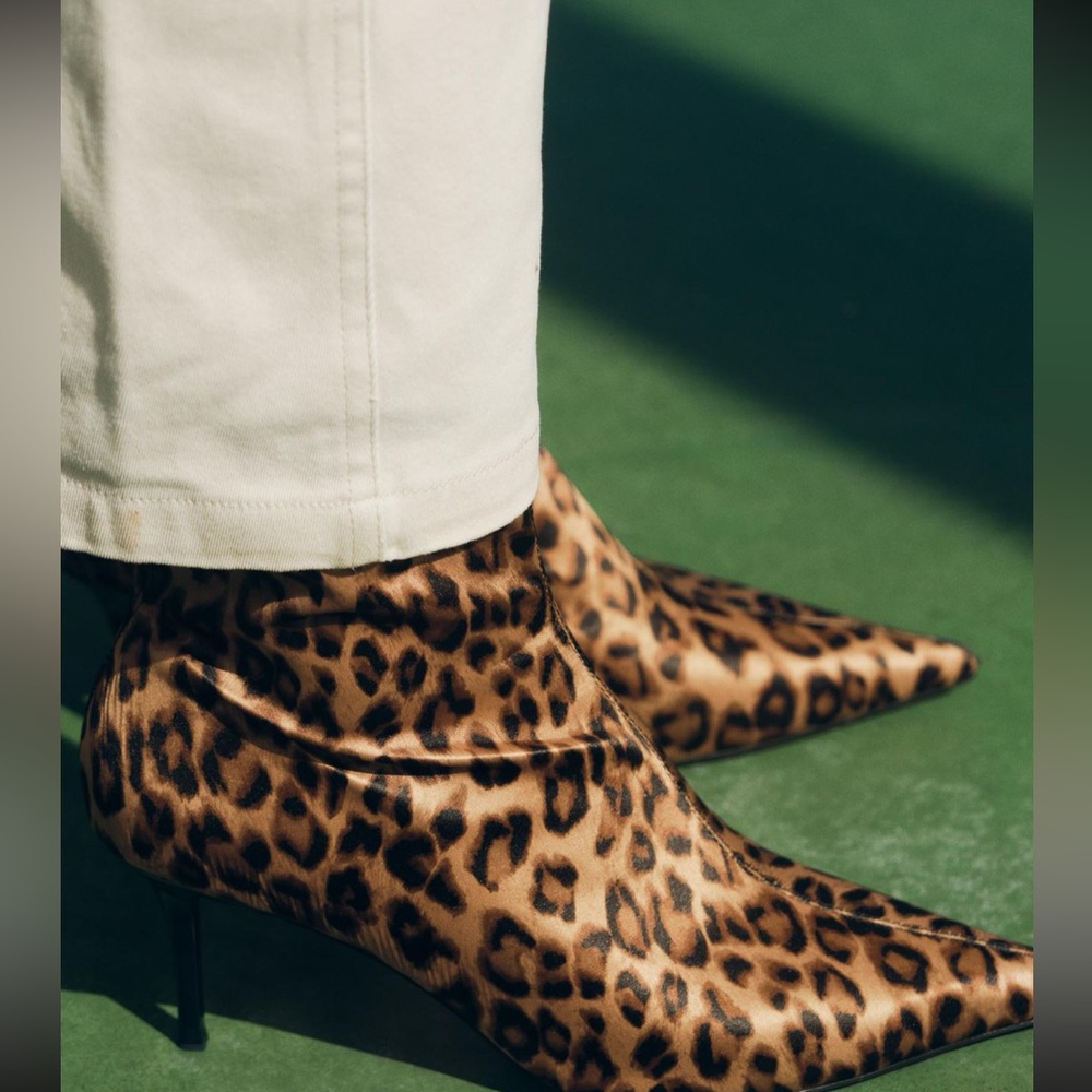 Zara Leopard Print Women's Ankle Boots - Picture 3 of 12